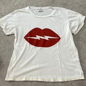 Lauren Moshi white lips t-shirt, size medium